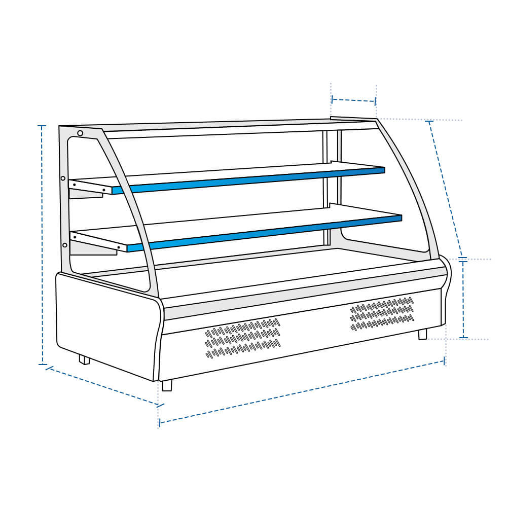 Curved Refrigerated Display Case Custom Covers