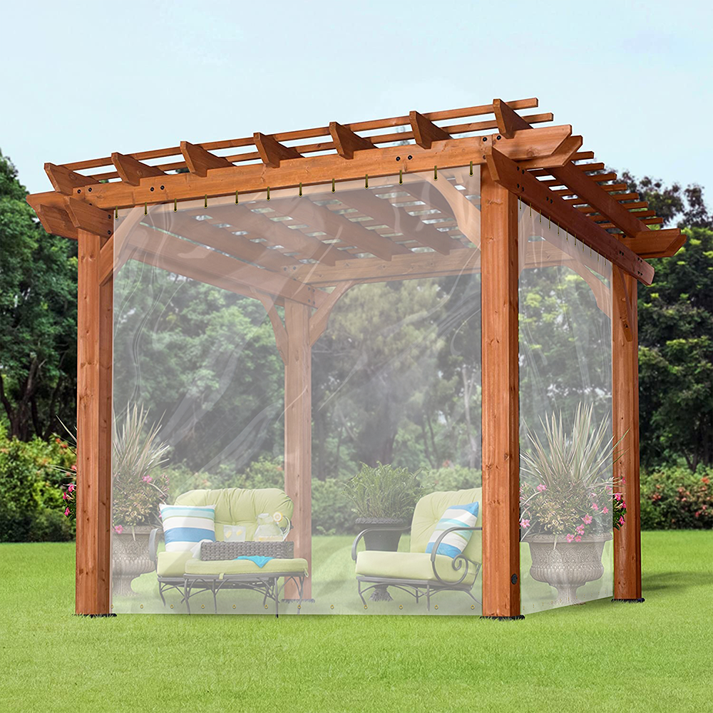 Clear Tarp With Grommets 4X6FT Transparent Heavy Duty Waterproof Patio Enclosure