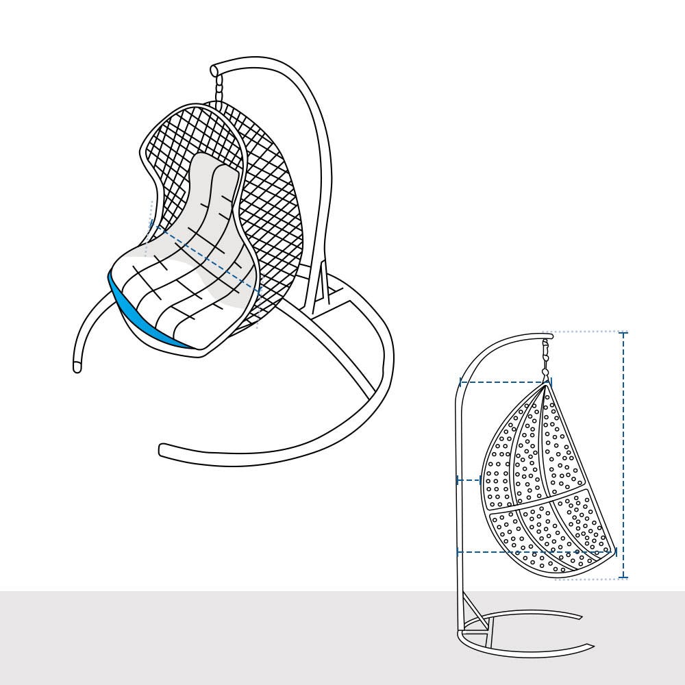 "Hanging Basket Chair Custom Covers"