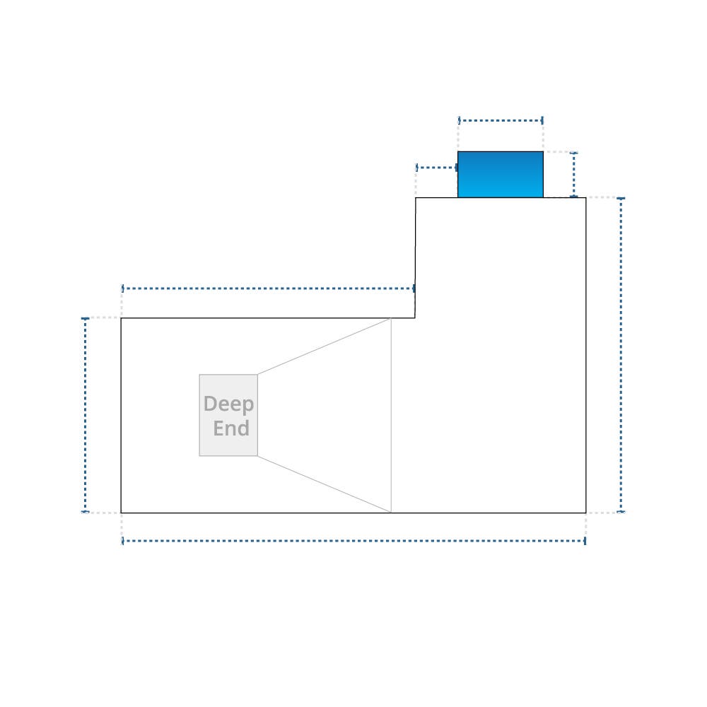 L Shape Pool Cover - Center Steps