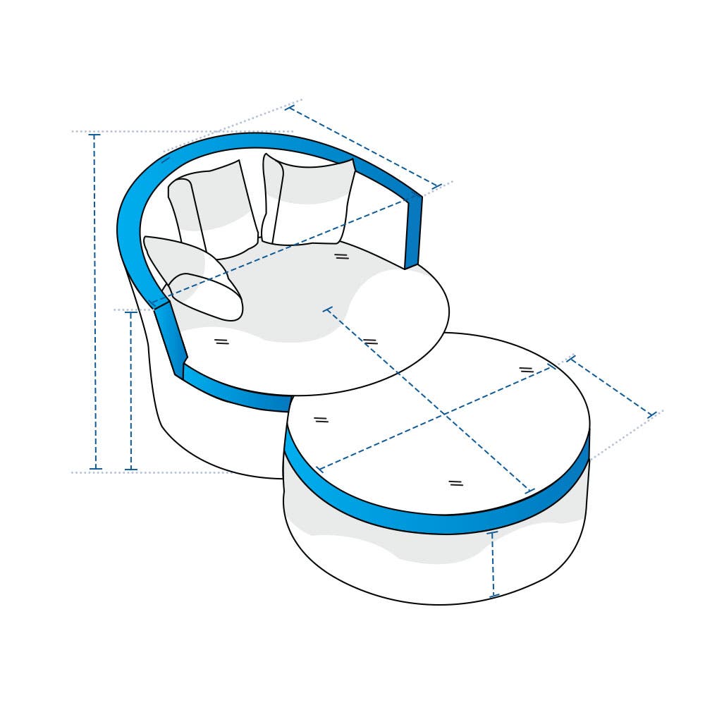 "Modular Outdoor Daybed with Ottoman Covers"