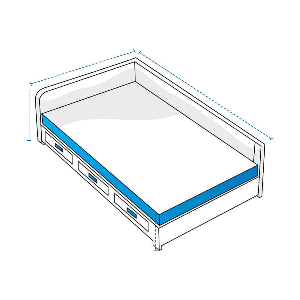 Rectangular Daybed with Storage Drawers Covers - Product image