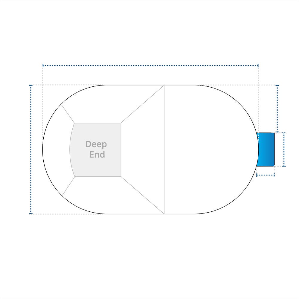 Oval Pool Cover - Center Steps