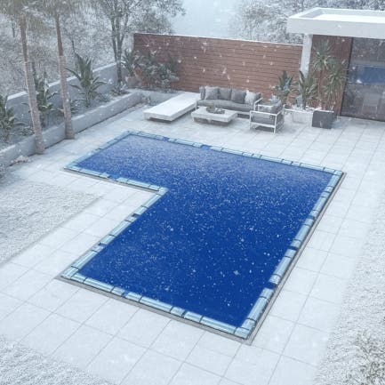 L-Shape Winter Pool Cover