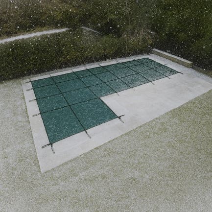 L Shape Pool Cover - No Steps