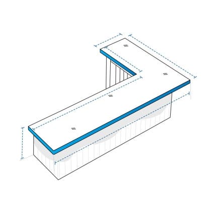 L Shape Outdoor Bar Island Custom Covers - Design 2