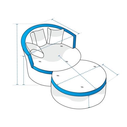 Modular Outdoor Daybed with Ottoman Covers