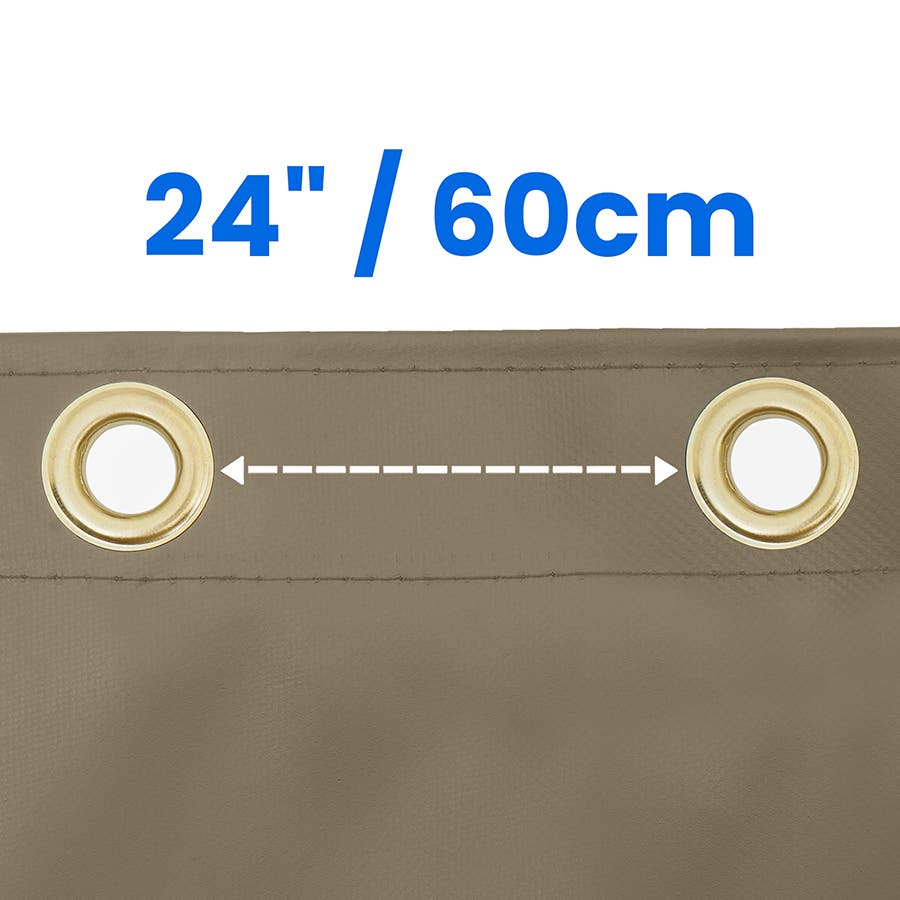 Grommets at every 60 cm
